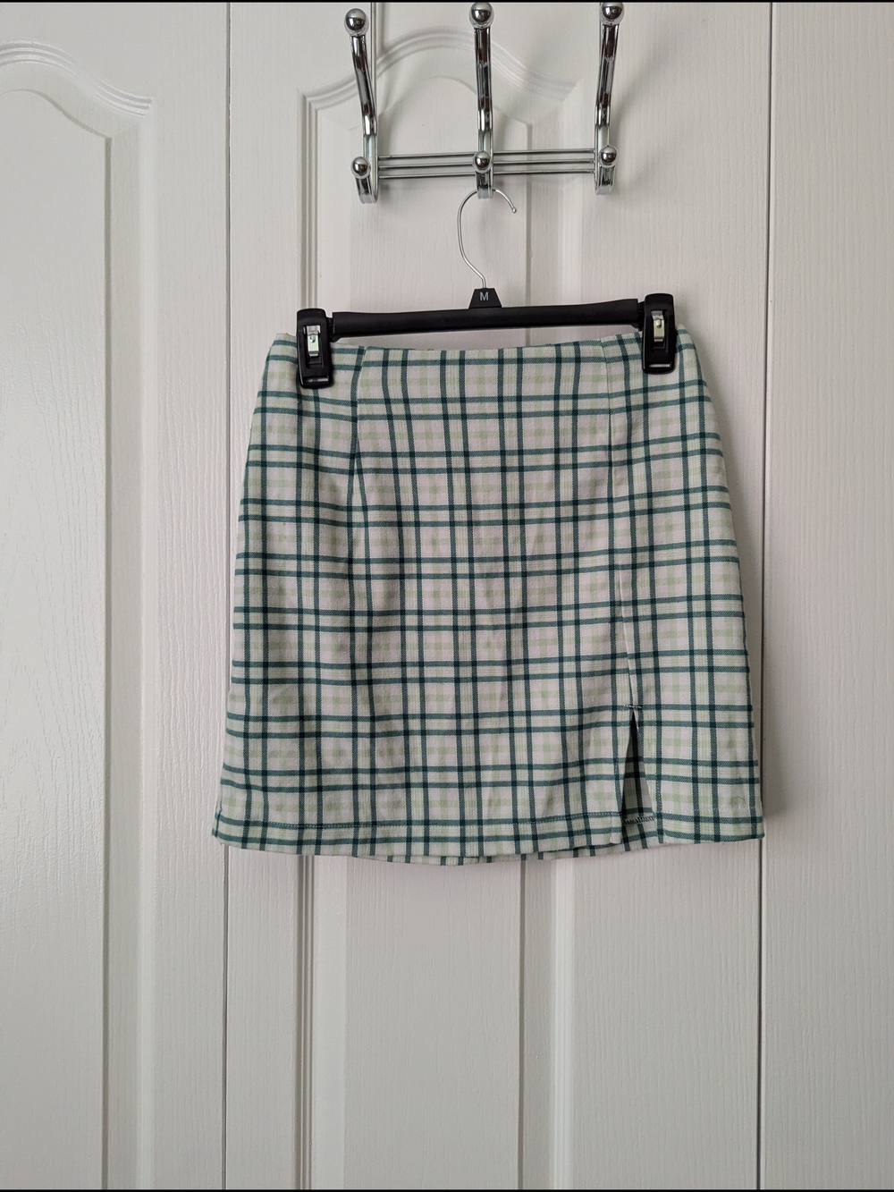 wild fable Cream Plaid Mini Skirt with Green Lines